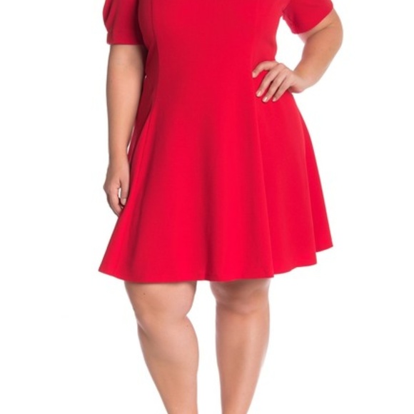 Eliza J Dresses & Skirts - Puff sleeve fit and flare dress NWT